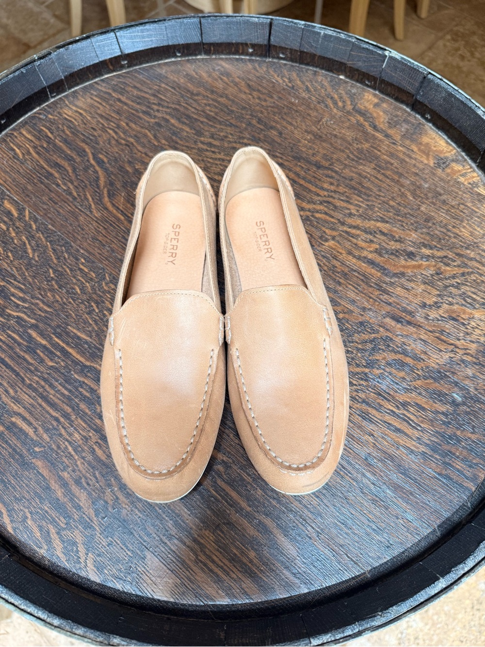 Sperry Women's Tan Leather Slip-On Loafers